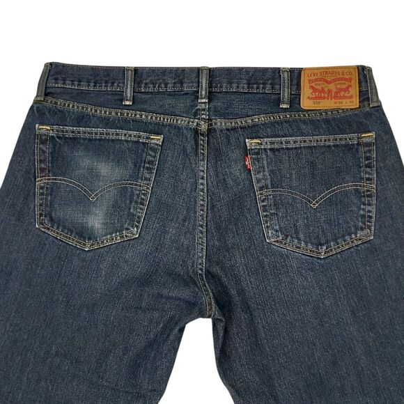 Levi's Jeans Mens 38x28 Blue 559 Straight Leg Dark Wash Durable Work Denim - Picture 6 of 12